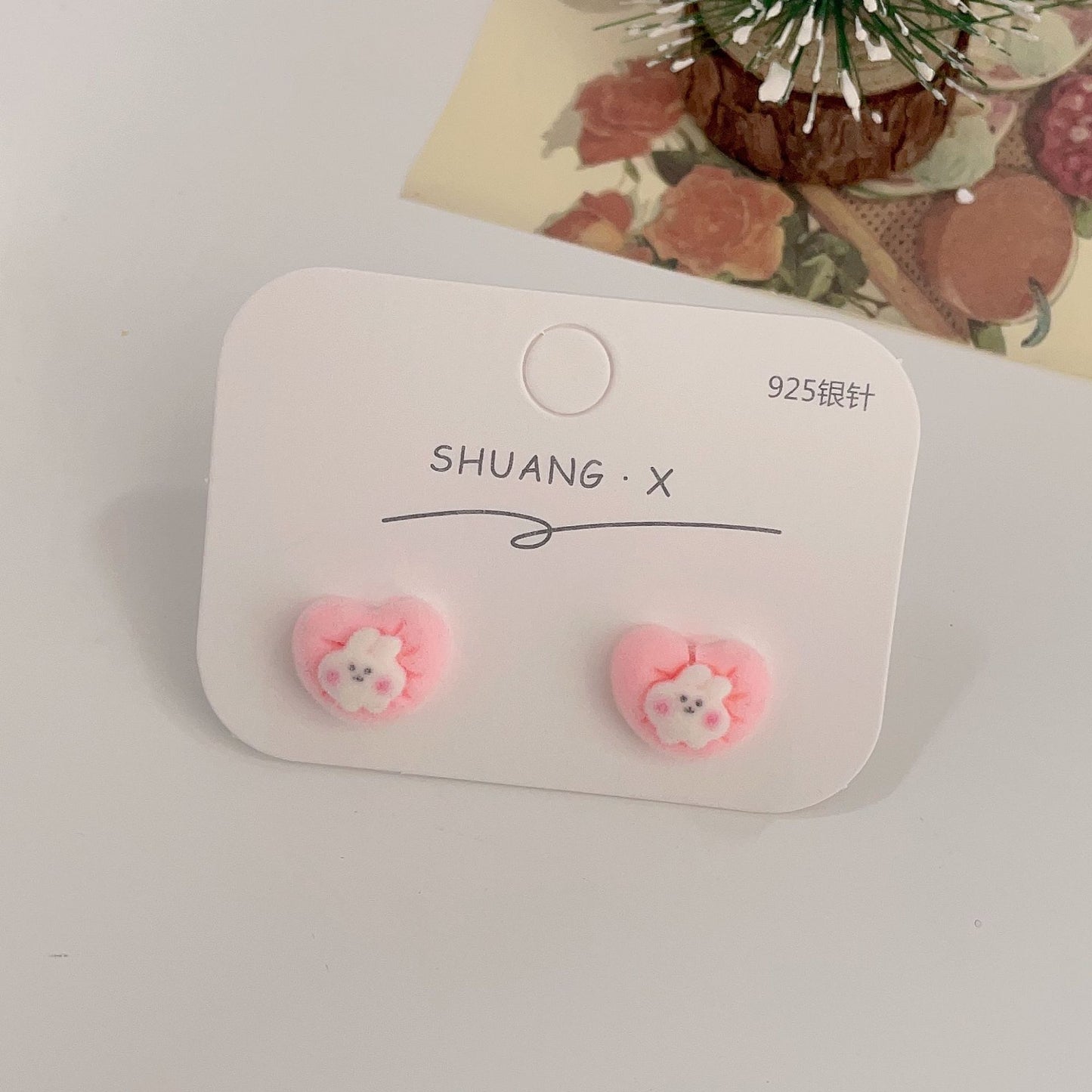 Acrylic flocked cute earrings (Minimo de Compra 2) MYA-ShuangX032