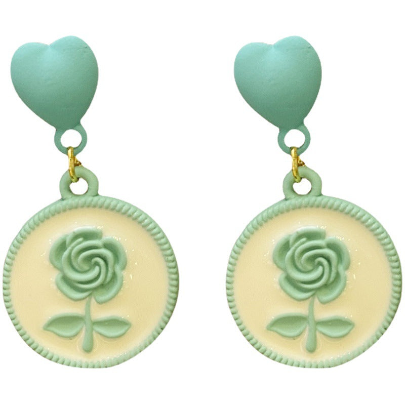 Alloy spray painted fruit green rabbit earrings (Minimo de Compra 3) MIC-BiS005