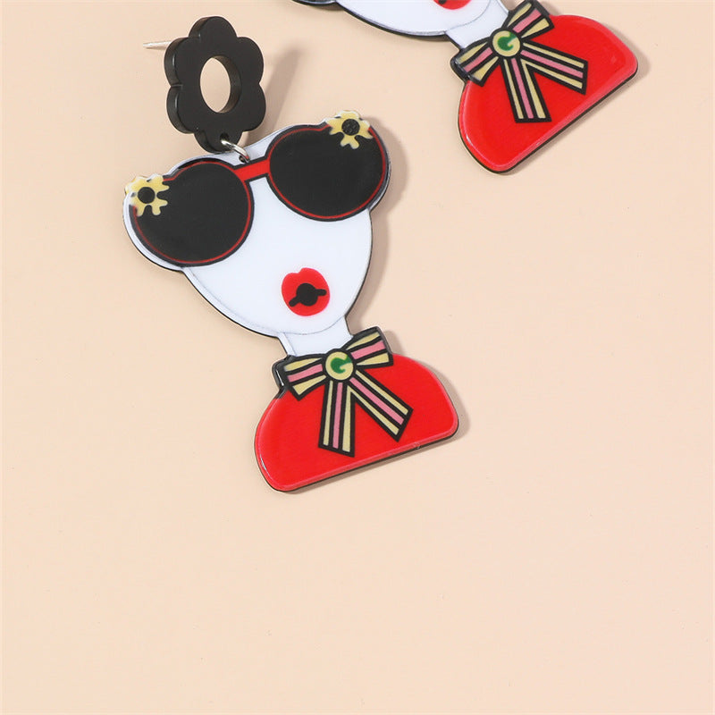 Acrylic cartoon character earrings (Minimo de compra 2) MIC-GanL011