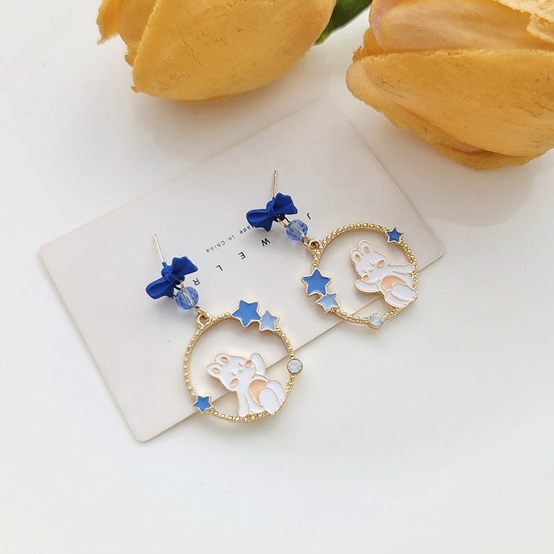 Alloy cute and fresh little rabbit earrings (Minimo de Compra 2) MIC-BLD067