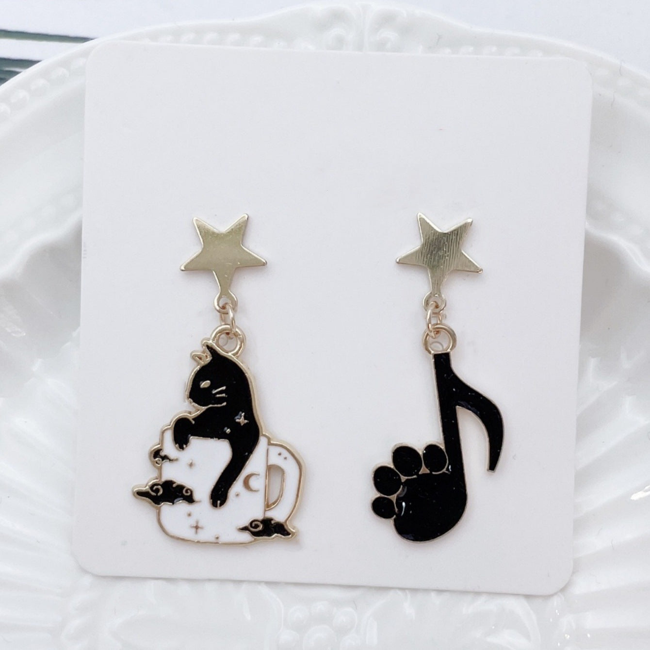 Alloy resin cartoon star earrings (Minimo de compra 5) MYA-AoY013