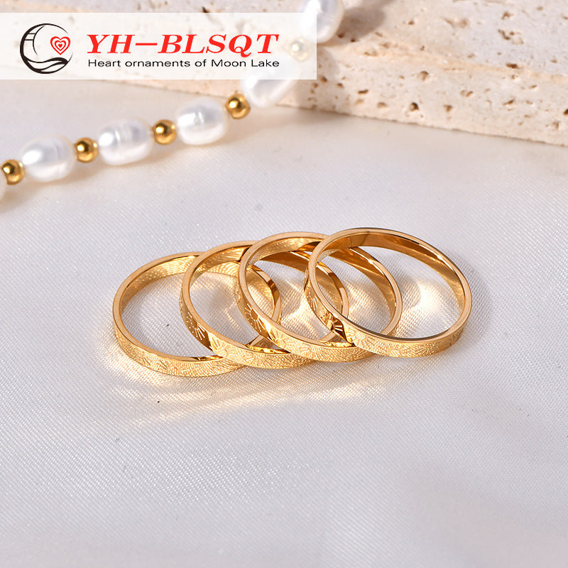 Stainless steel gold-plated sunflower ring MYA-YHZX017