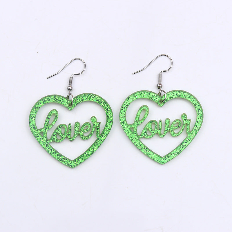 Acrylic Halloween Love Letter Earrings (Minimo de Compra 2) MIC-DuA024