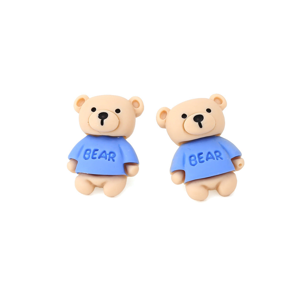 Alloy blue bear earrings MYA-ManY019