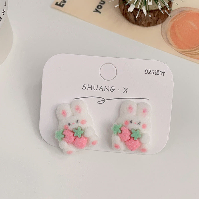 Acrylic flocked cute earrings (Minimo de Compra 2) MYA-ShuangX032