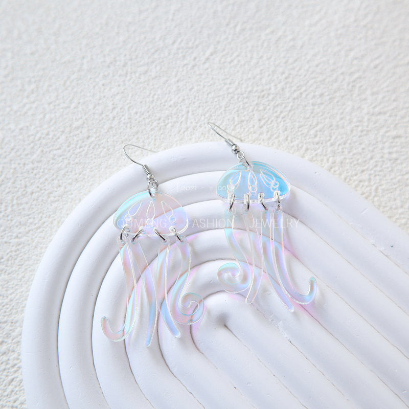 Acrylic Phantom Jellyfish Earrings MIC-OuG093