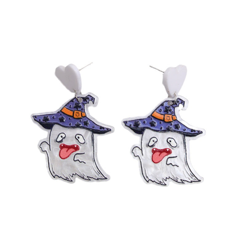 Acrylic Halloween Ghost Mummy earrings (Minimo de Compra 2) MYA-DuA036