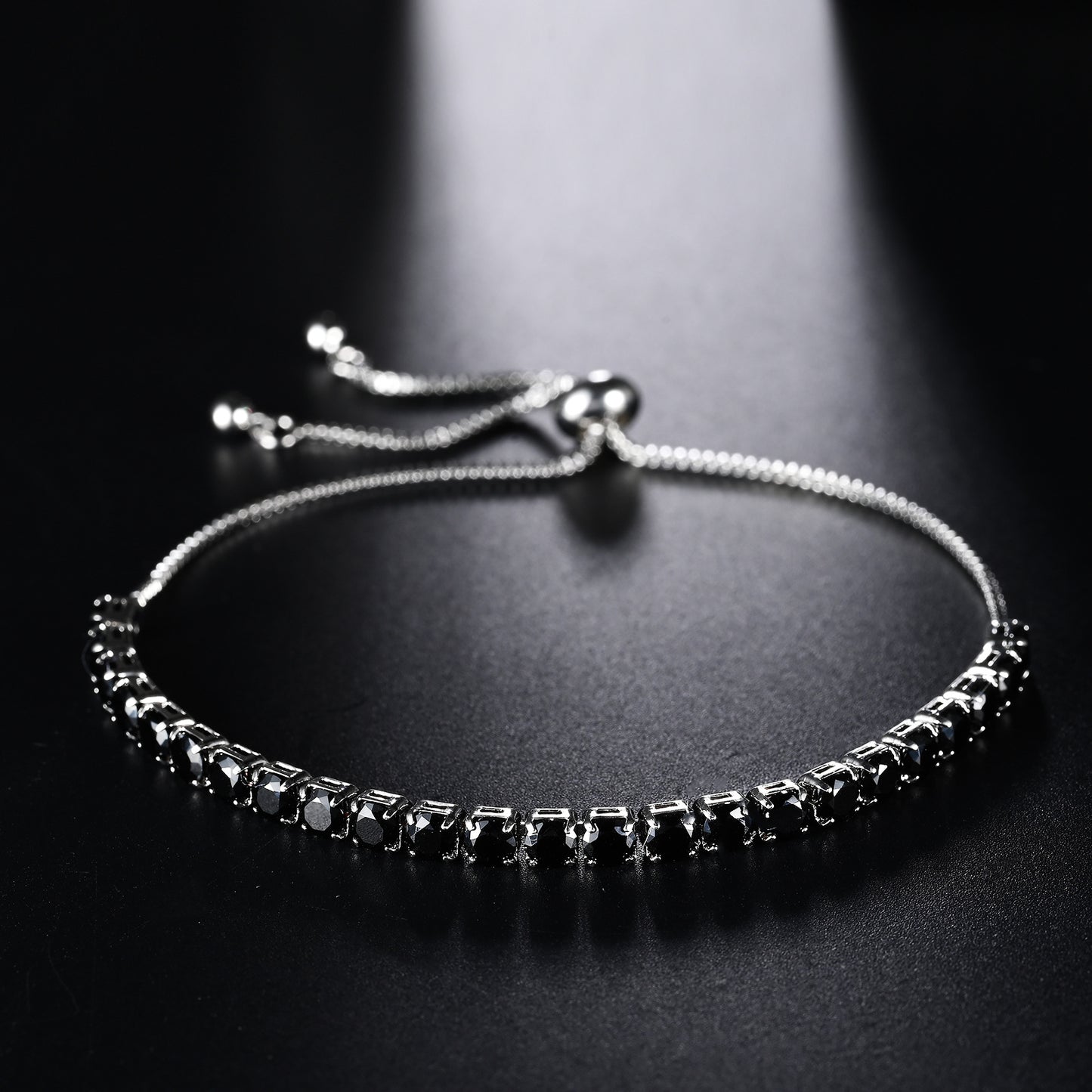 Alloy 4mm round single row full diamond bracelet (Minimo de Compra 2) MIC-LinD007