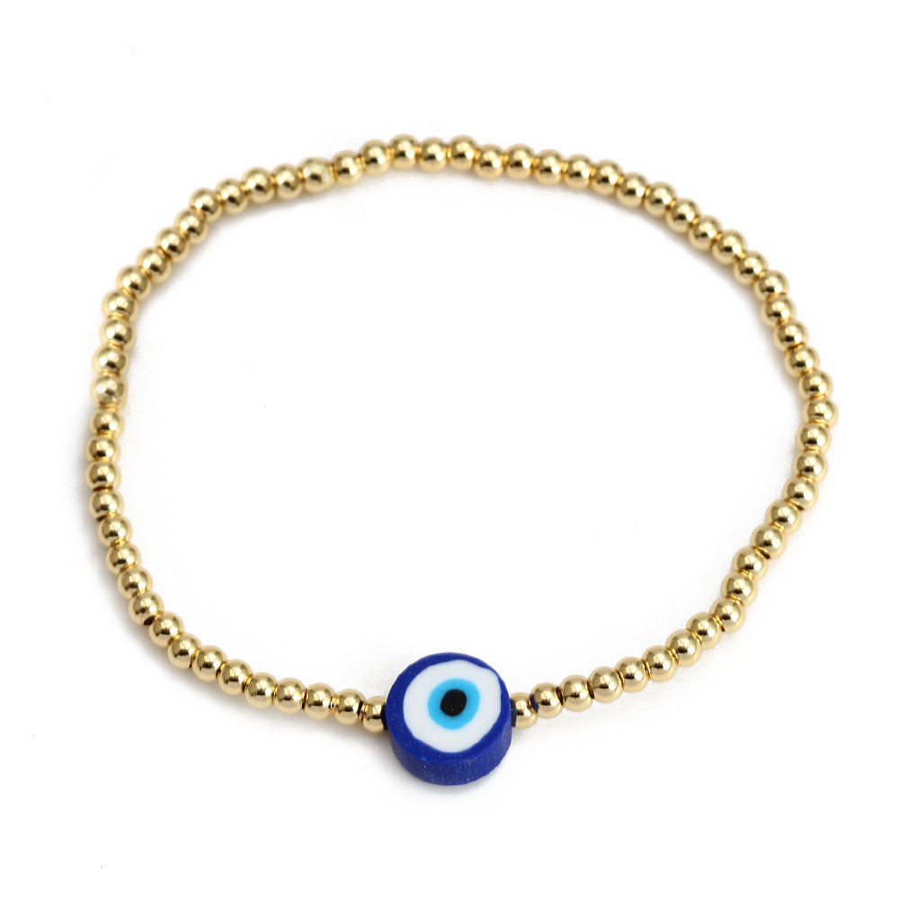 Copper Devil's Eye Simple Blue Eye Bracelet Minimo de compra 2 MYA-BaiD009