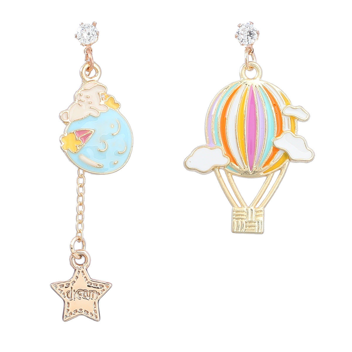 Alloy lunar hot air balloon stud MIC-JiuL009