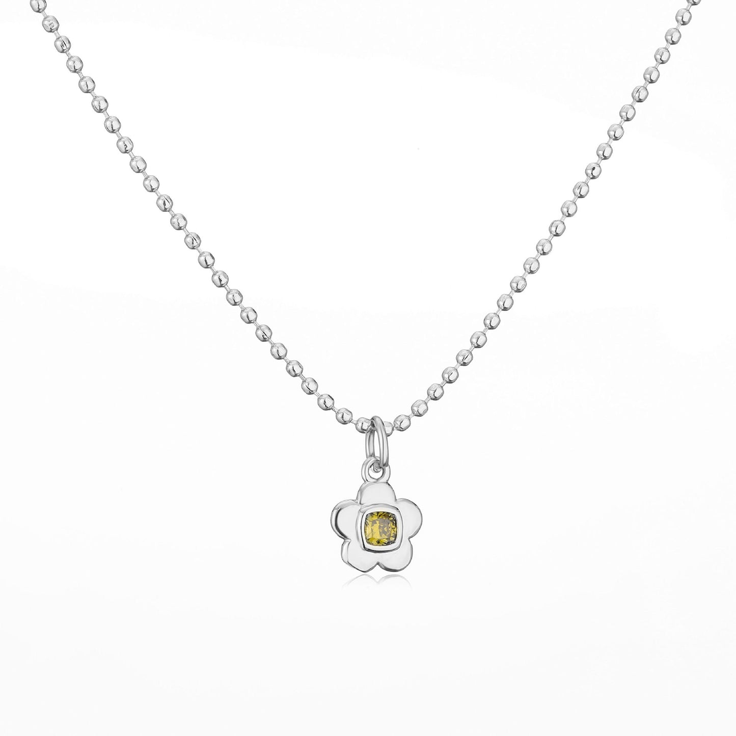 Stainless steel zircon small flower necklace MYA-JuC024