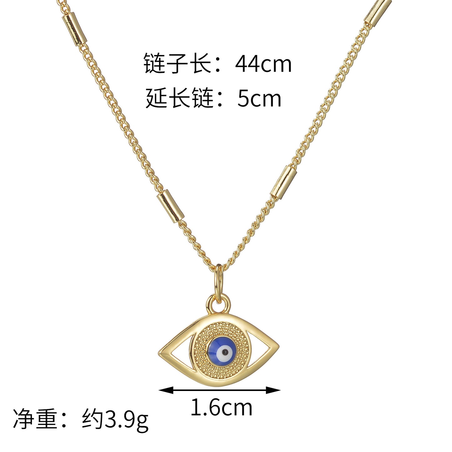 Stainless Steel Devil's Eye Necklace  (Minimo de Compra 2) MIC-YanC002