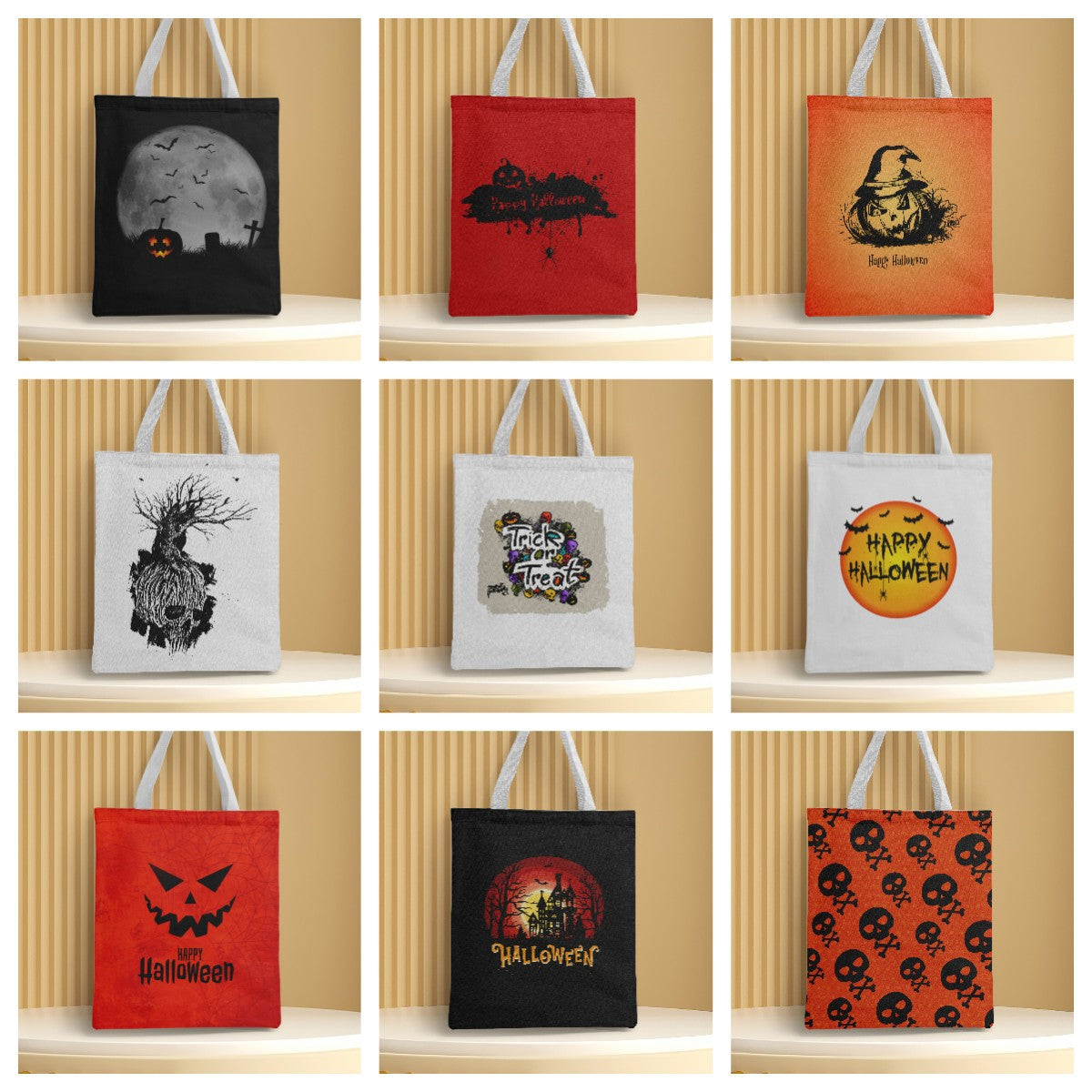 Polyester Halloween canvas shoulder bag (Minimo de Compra 2) MYA-QB007