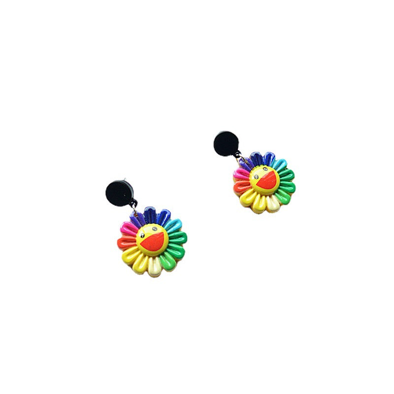 Resin Colorful Sunflower Ear Clip (Minimo de Compra 2) MIC-XieN034