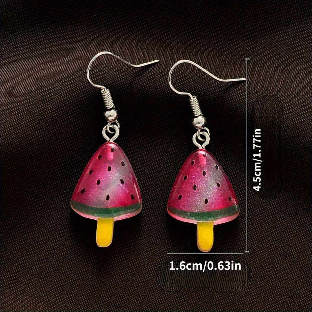 Alloy resin watermelon ice cream earrings (Minimo de compra 2） MYA-GenL005