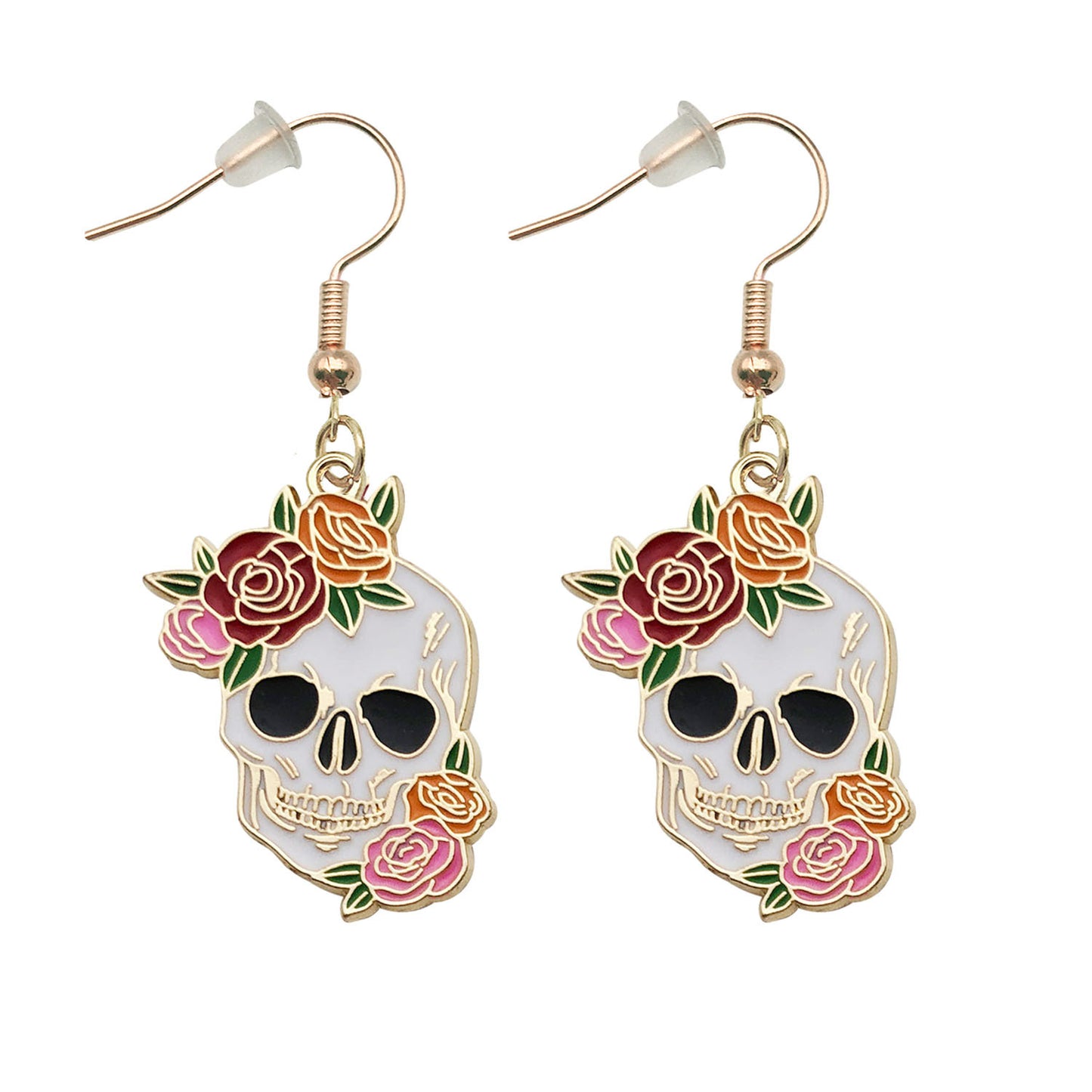 Alloy Halloween skull flower earrings (Minimo de compra 5) MIC-OuL014