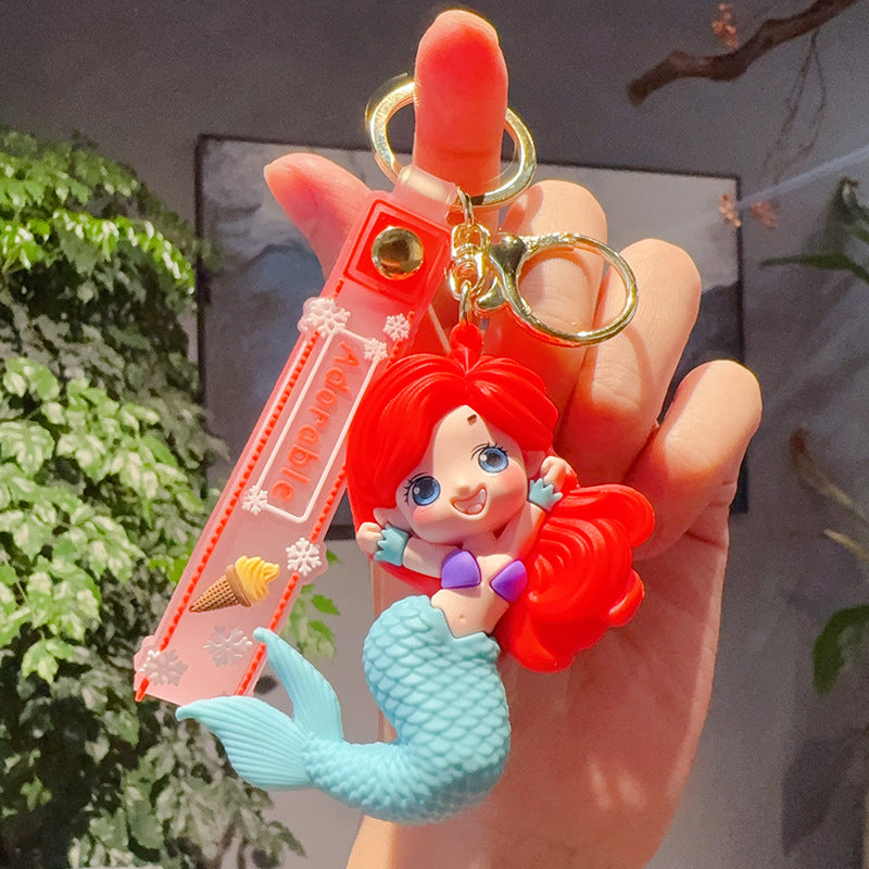 PVC cartoon mermaid princess keychain MIC-JinG049