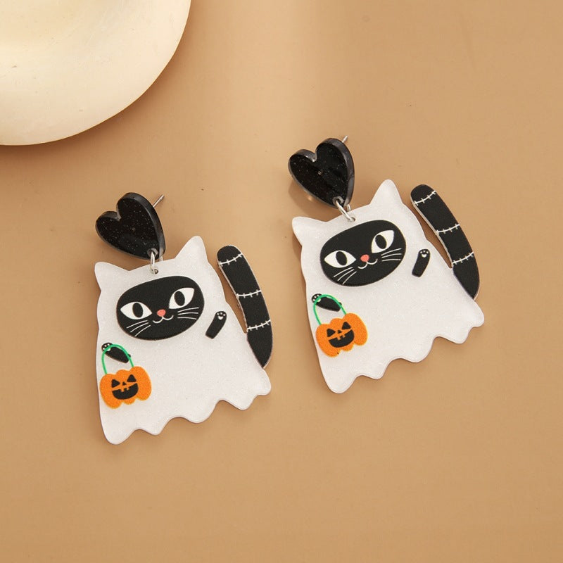 Acrylic Halloween cartoon printed earrings (Minimo de Compra 3) MIC-YuanQ004