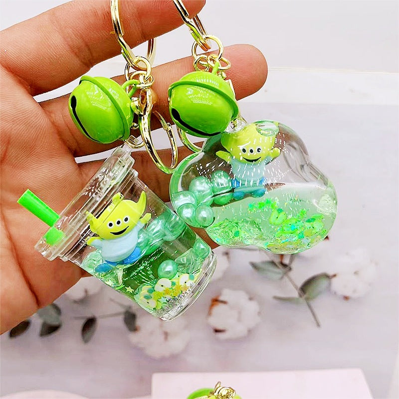 PVC cartoon floating oil keychain MYA-DMF007