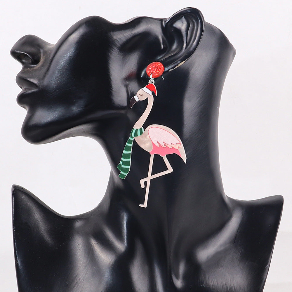 Acrylic Flamingo Colorful Earrings MIC-ChouD009