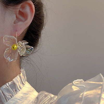 Acrylic transparent flower earrings (Minimo de Compra 2) MIC-LuM003