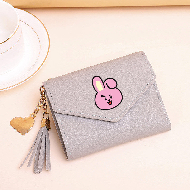 PU card bag tassel short wallet MIC-XingY015