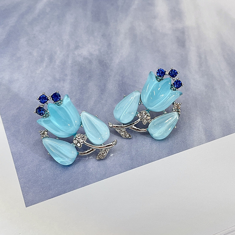 Alloy blue series earrings MYA-DieD001