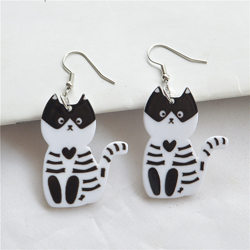 Acrylic Halloween cat earrings MIC-XieN060