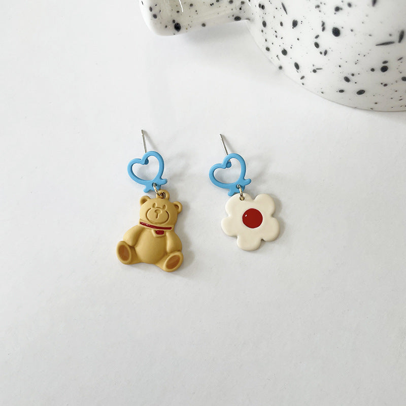 Alloy Bear Fresh Temperament Pearl Earrings MIC-ABL023