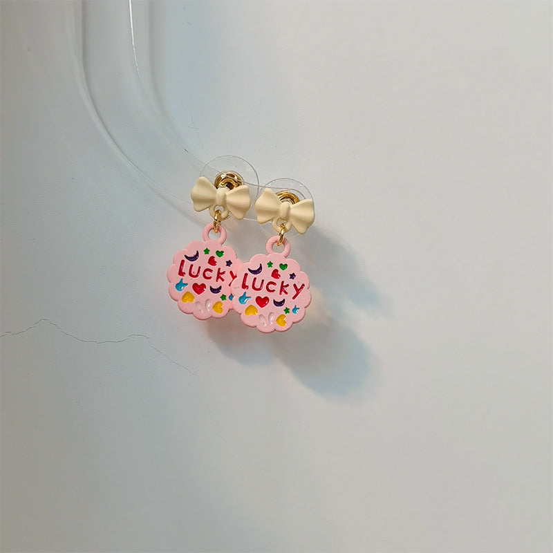 Alloy Macaron Pink Earrings (Minimo de compra 2) MIC-MingX015