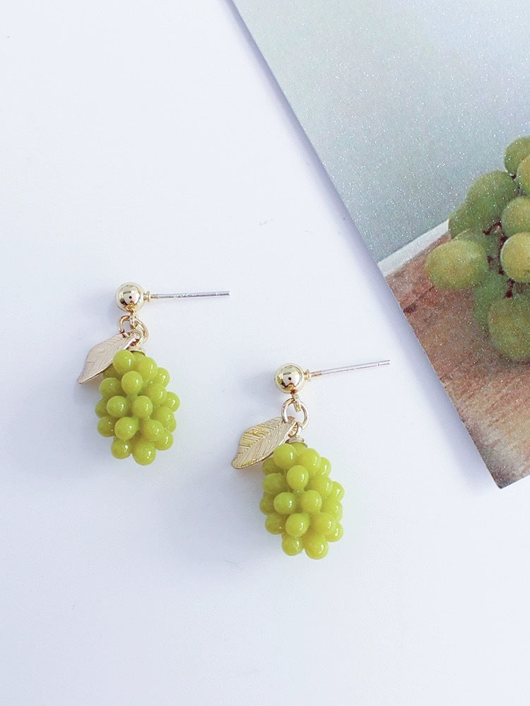 Alloy green grape earrings (Minimo de compra 3) MIC-GuanY011