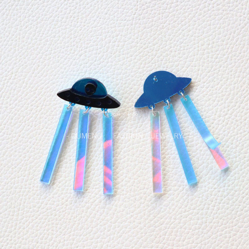 Acrylic creative UFO earrings (Minimo de Compra 3) MIC-OuG033