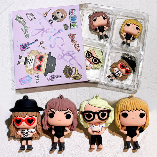 PVC cartoon Taylor Swift keychain MIC-QiC040