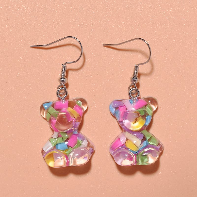 Acrylic colored candy bear earrings MYA-XunT014