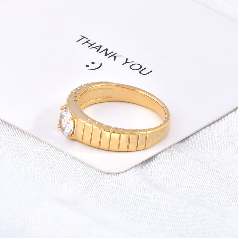 Stainless steel gold-plated minimalist cool style ring MYA-YHZX020