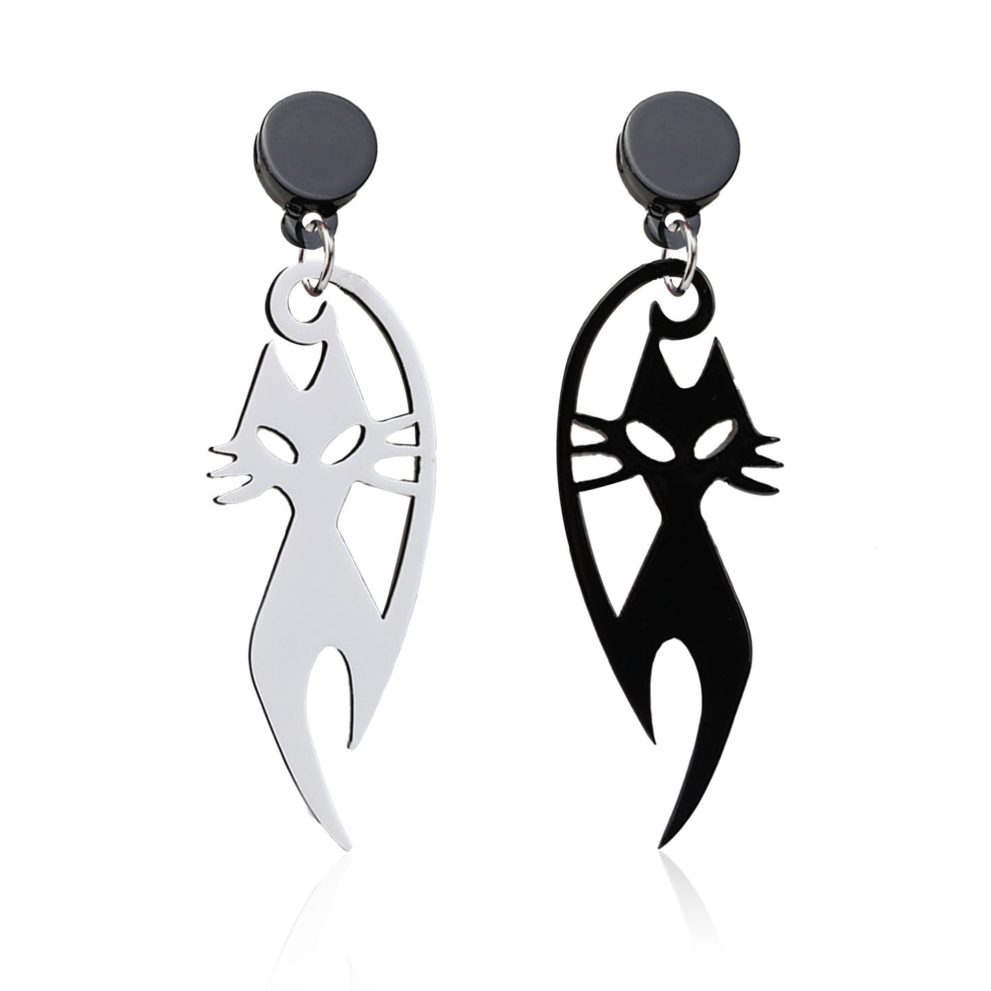 Acrylic Black and White Fox Contrast Earrings (Minimo de Compra 2) MIC-YunXi004