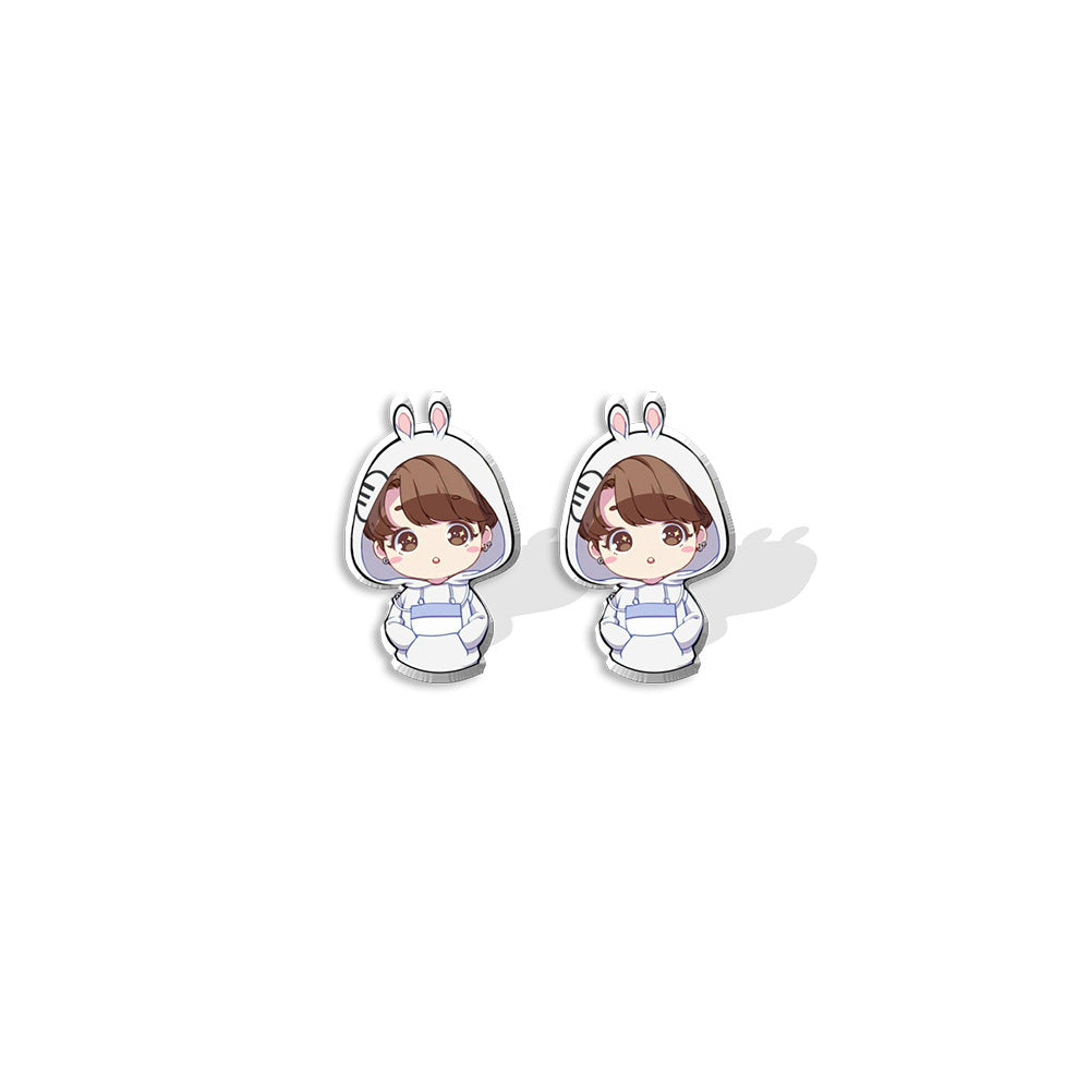 Acrylic BTS bulletproof youth group earrings (Minimo de compra 5) MIC-XiangL052