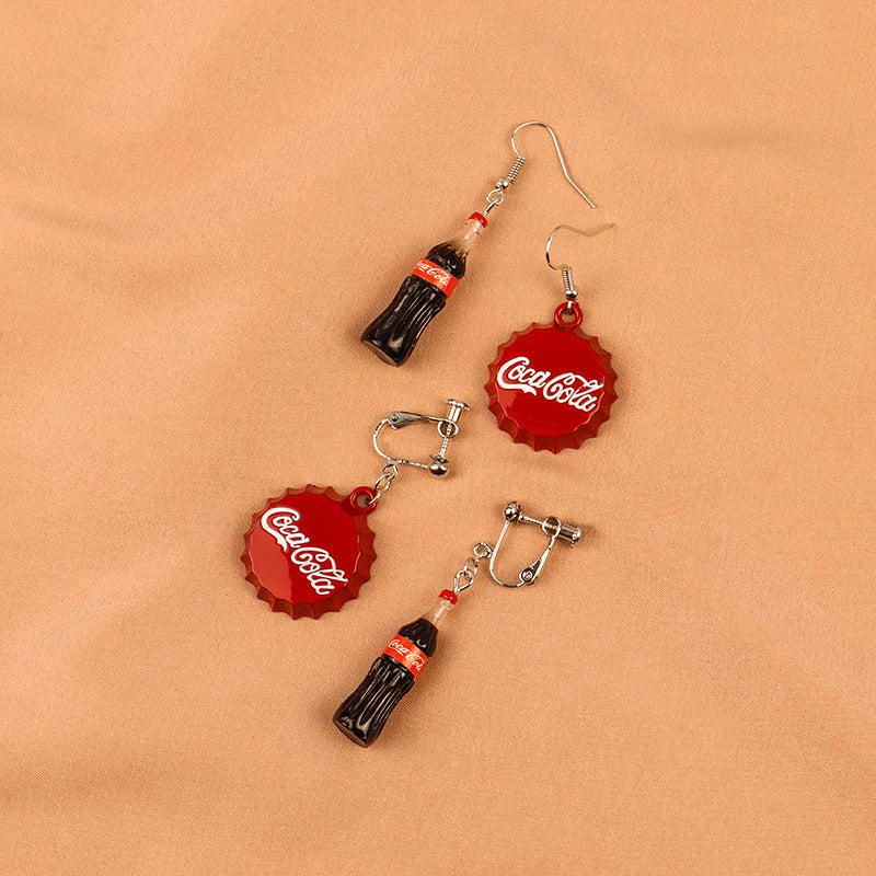 Alloy cola bottle cap earrings MIC-LSY023