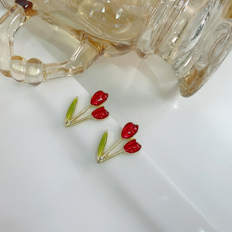 S925 silver needle tulip flower earrings Minimo de compra 2 MIC-LSY003