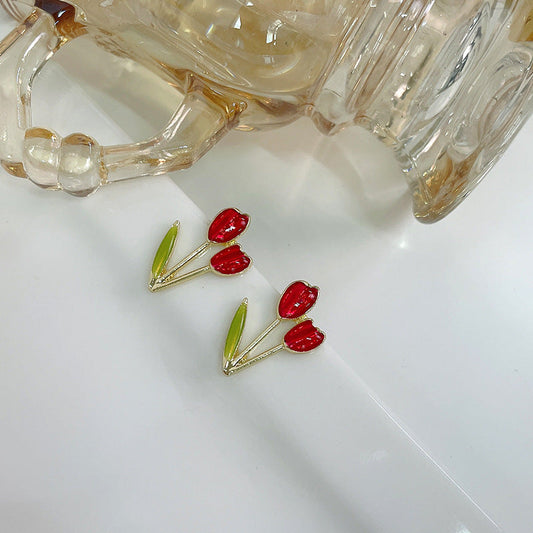 S925 silver needle tulip flower earrings Minimo de compra 2 MIC-LSY003