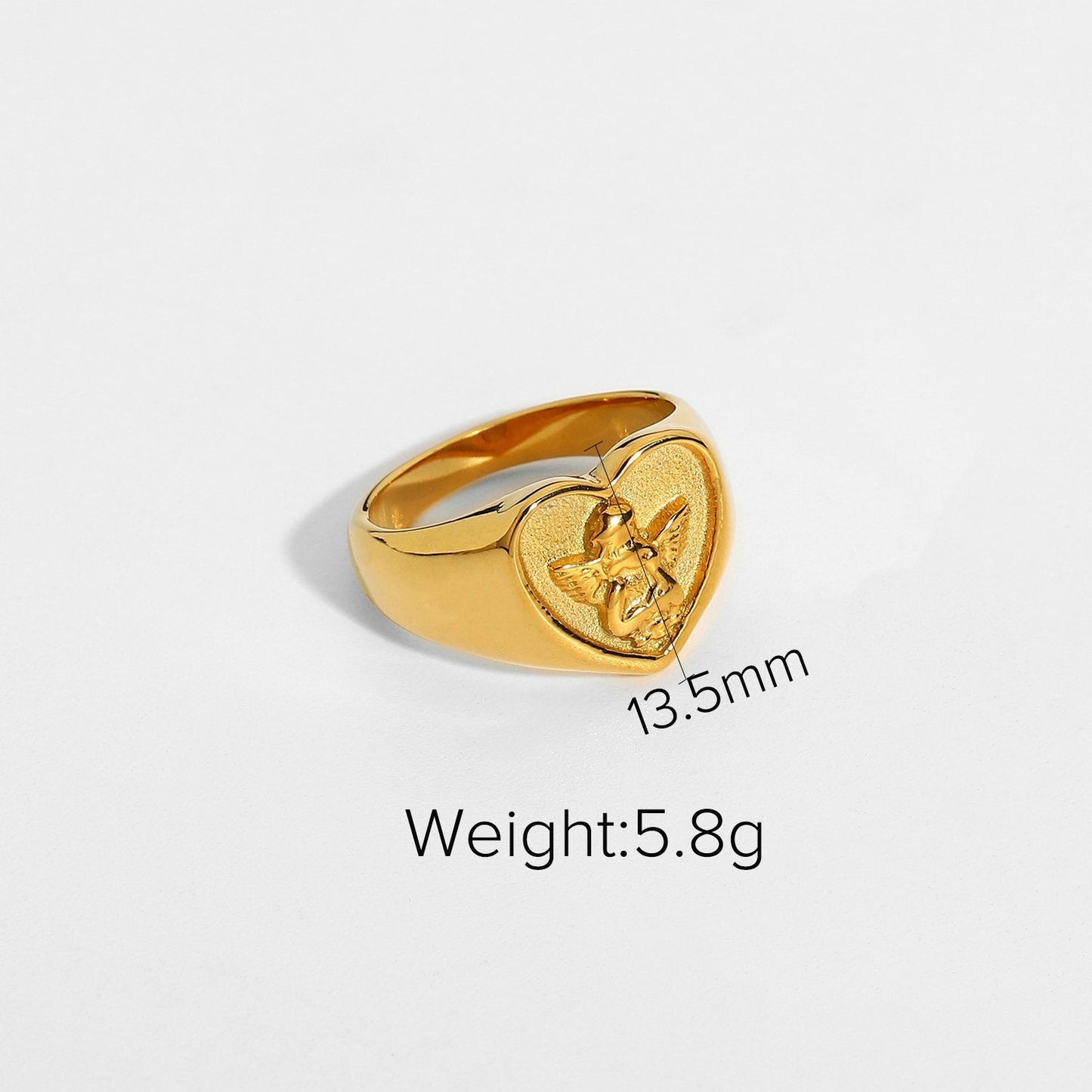 Stainless Steel Angel Ring Gold Plated Ring MIC-JieD007