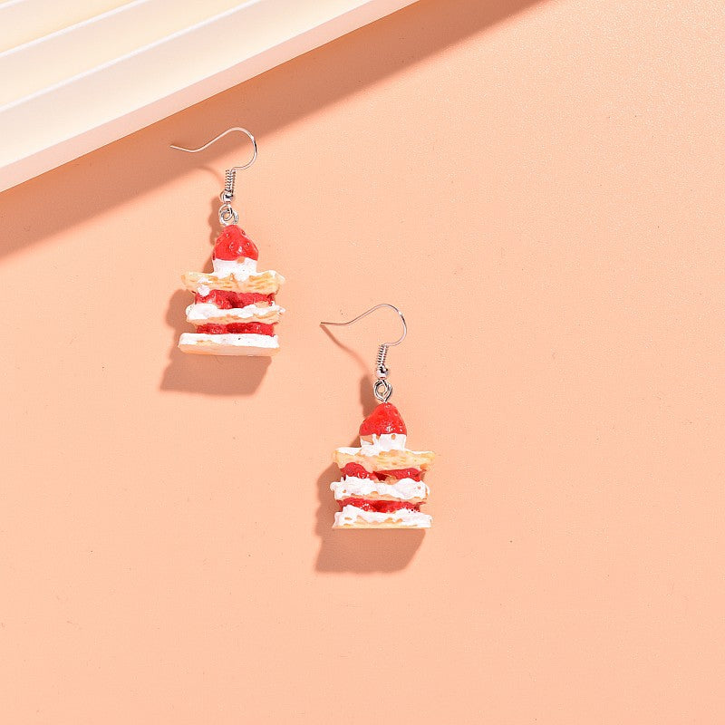 Resin mousse cake earrings MIC-XunT018