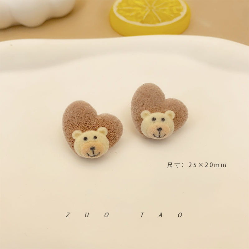 Flocking New Love Flower Earrings MIC-XingW005