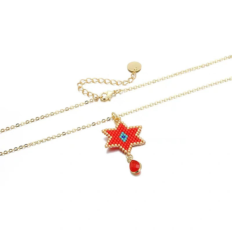 Necklaces Stainless Steel Rice Beads Miyuki Star Pattern Minimo de compra 2 GSMIC004