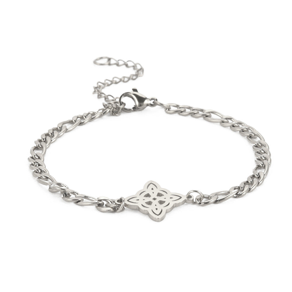 Bracelet Stainless Steel Concentric Pattern Double Holes QiJu008