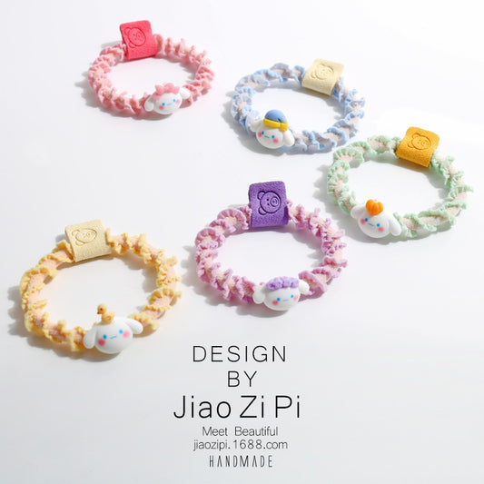 Resin candy colored small fresh hair rope (Minimo de Compra 2) MIC-JZP028