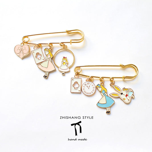 Alloy Rabbit Clock Poker brooch (Minimo de Compra 2) MIC-ShangS012