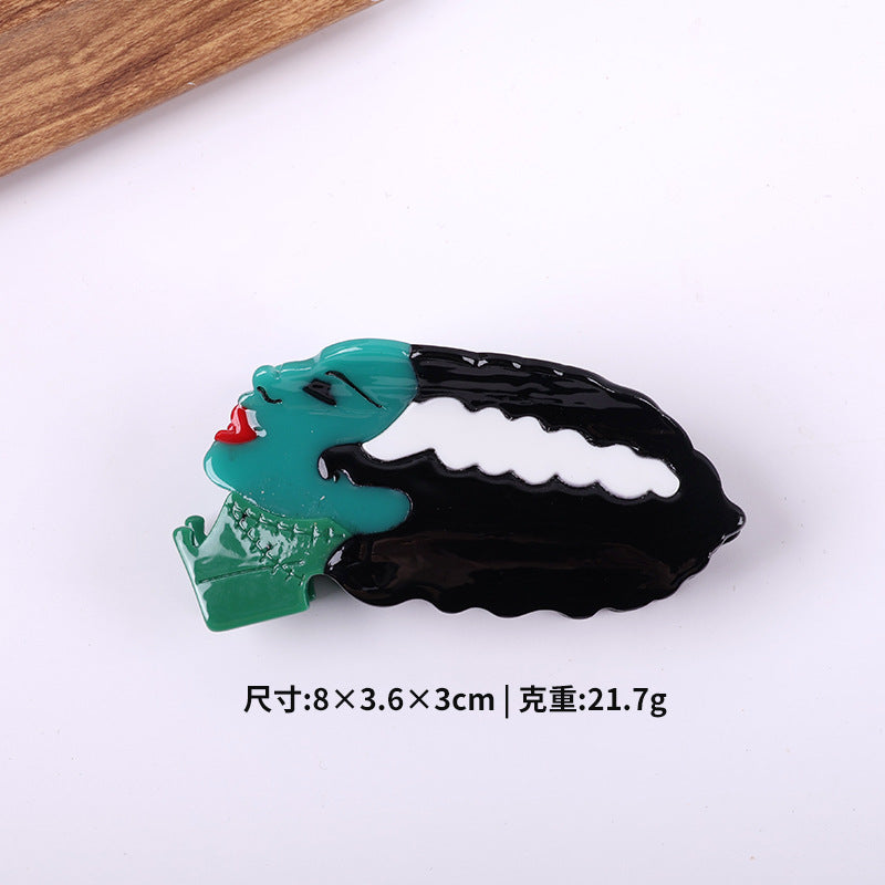 Plastic Halloween Apple Skull Hair Clip (Minimo de Compra 2) MIC-SanE002