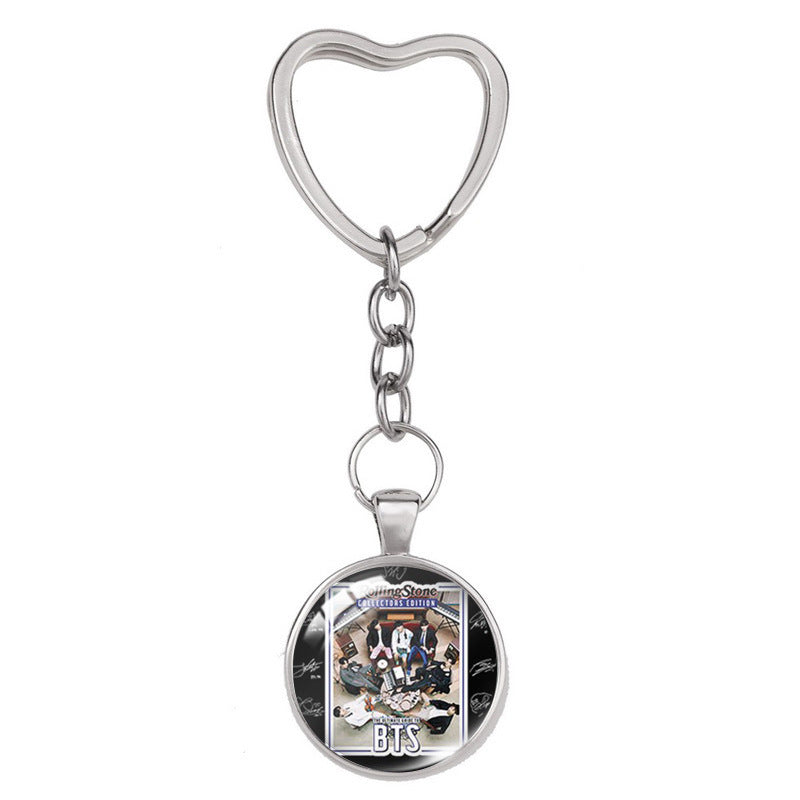 Alloy Time Gem Heart shaped Keychain MIC-XiangL040