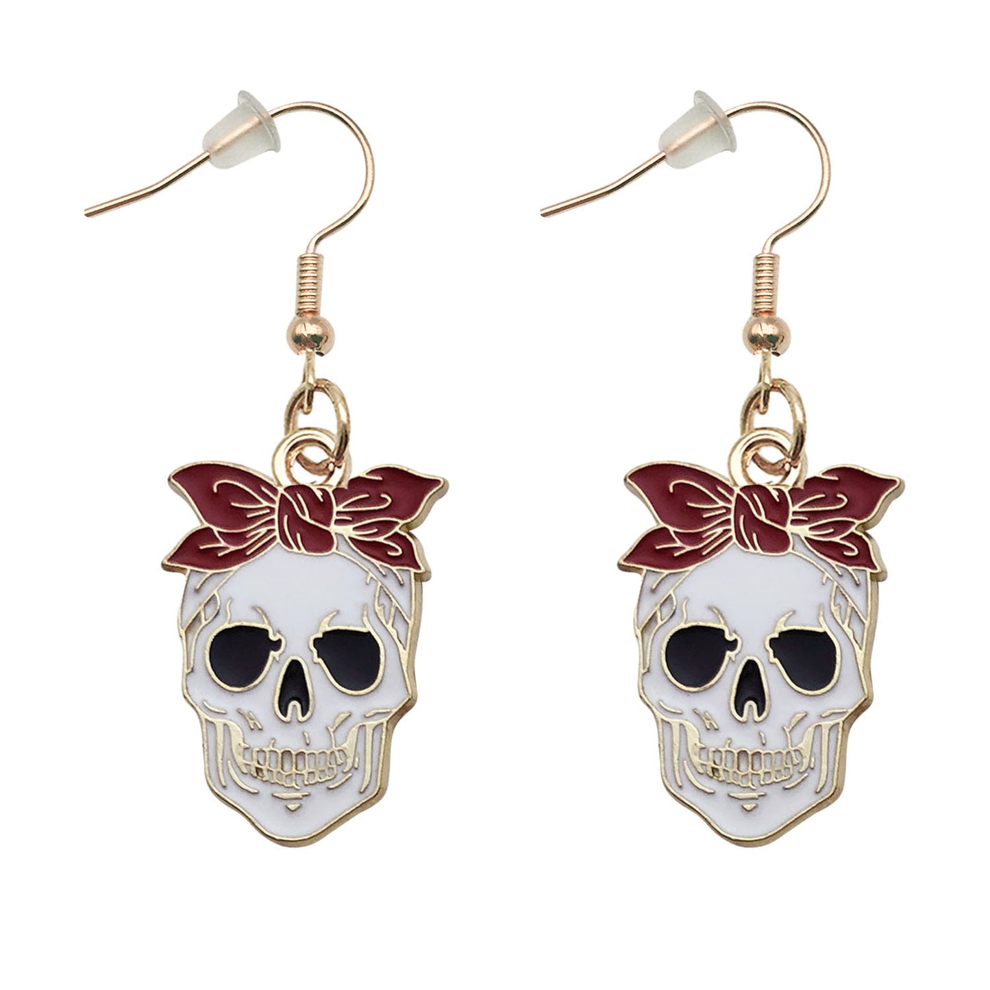 Alloy Halloween Bow Skull Earrings (Minimo de compra 5) MIC-OuL007